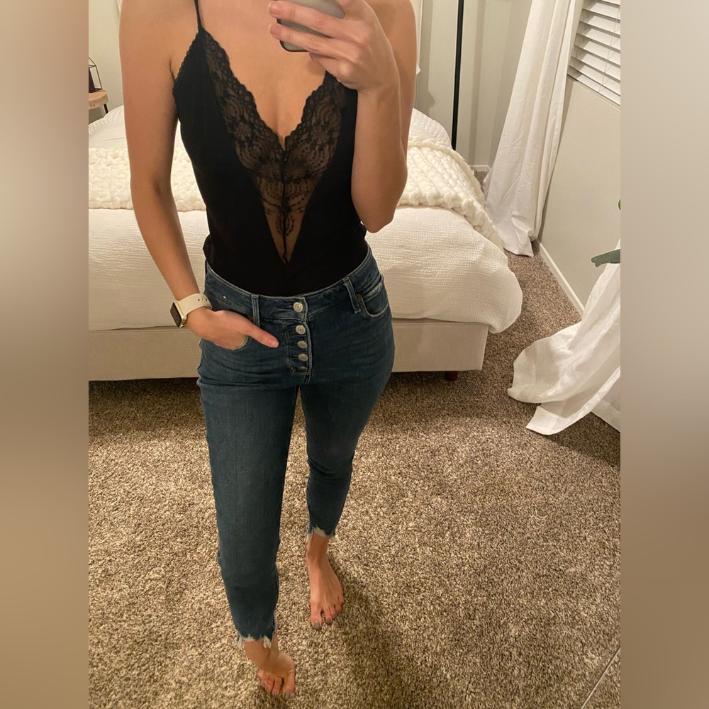 Black top with lace detail